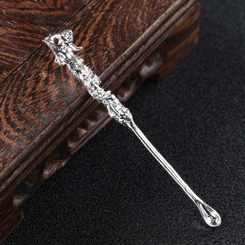 Wax Dabber Tools Jar Smoking Dab Tool Stick Ear Pick Dry Herb Titanium Nail Metal Dragon Snuff Spoon Pendant Portable Mini Powder for Sand Salt Glitter Remover