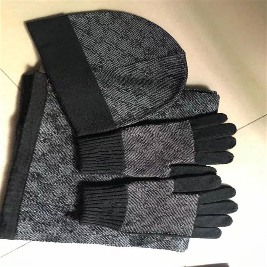 Moda uomo Cappelli di alta qualità set di sciarpe da donna sciarpe di lana invernali disegni scialle cappello di lana beanie wrap240O