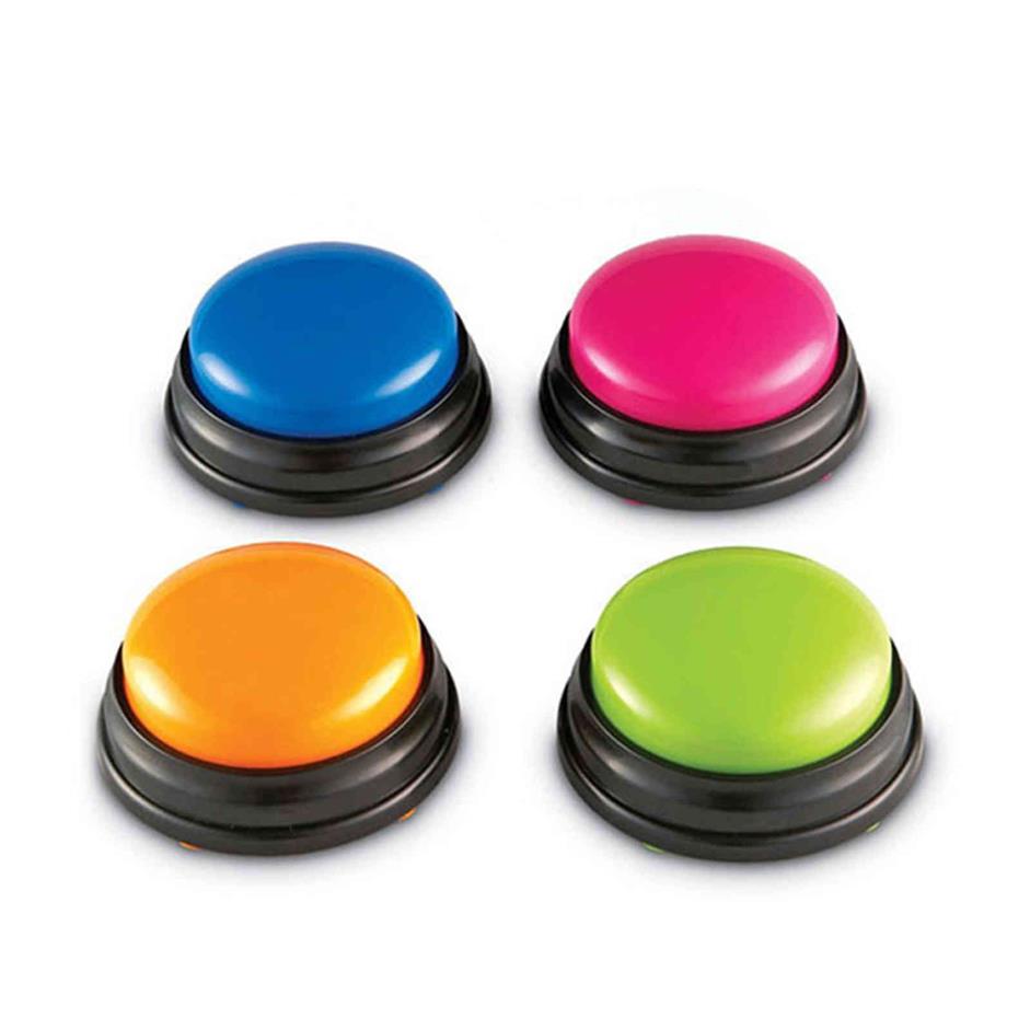 Botão de som de gravação, tamanho pequeno, fácil de transportar voz para crianças, brinquedo interativo, botões de resposta, laranja, rosa, azul, verde, ruído maker266y