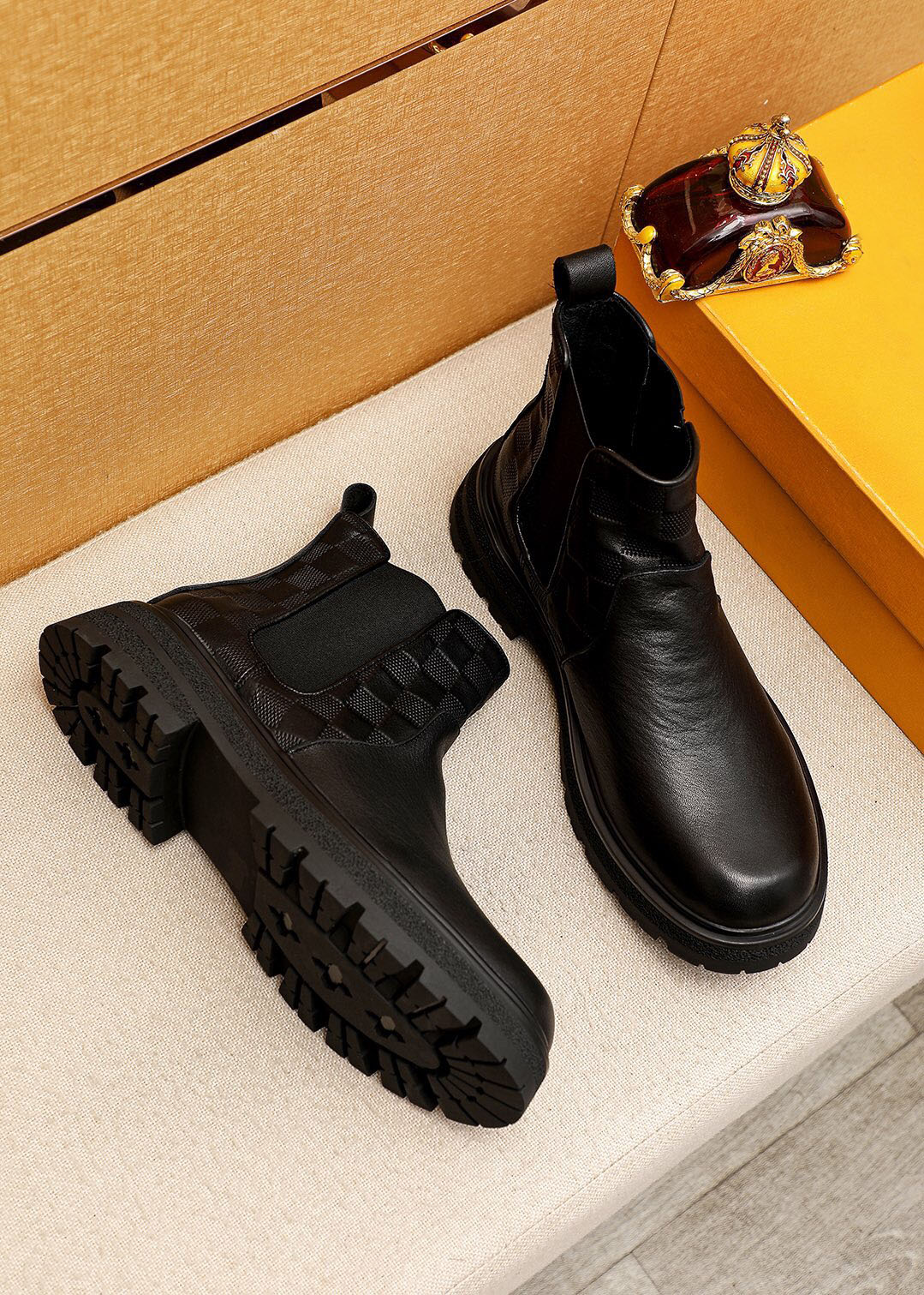 Botas de tornozelo dos homens designer de alta qualidade botas de couro genuíno da motocicleta marca masculina clássico inverno outono casual sapatos de negócios tamanho 38-45