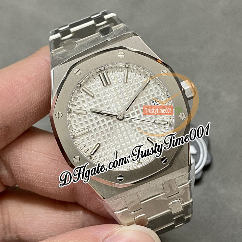 ZF 34mm 77350 A5800 Orologio automatico da donna 50° anniversario Quadrante bianco strutturato Indicatori a bastone Bracciale in acciaio inossidabile Orologi da donna Super Edition trustytime001