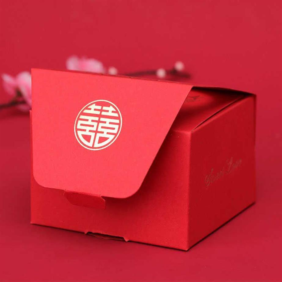 Chinese Asian Style Red Double Happiness Wedding Favors and gifts box package Bride & Groom party Candy 210805277Z