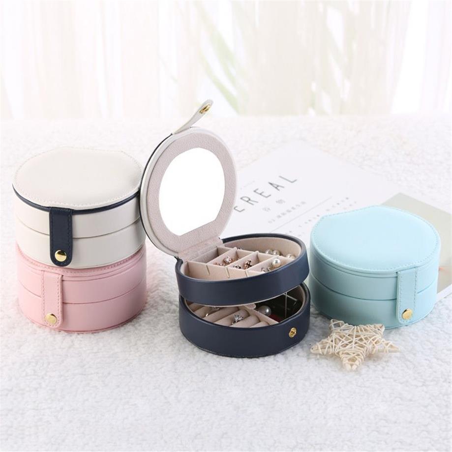 Neue Schmuck Box Einfache Kleine Schmuck Lagerung Box Ohrringe Ring Halskette Lagerung Fall Reise Kosmetik Schönheit Organizer Container Y236y