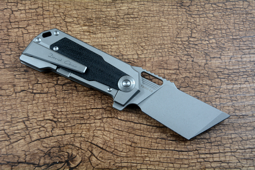 Składanie noża D2 Satin Blade Pocket Pocket Titanium uchwyt na zewnątrz narzędzia do polowania na kemping TS500