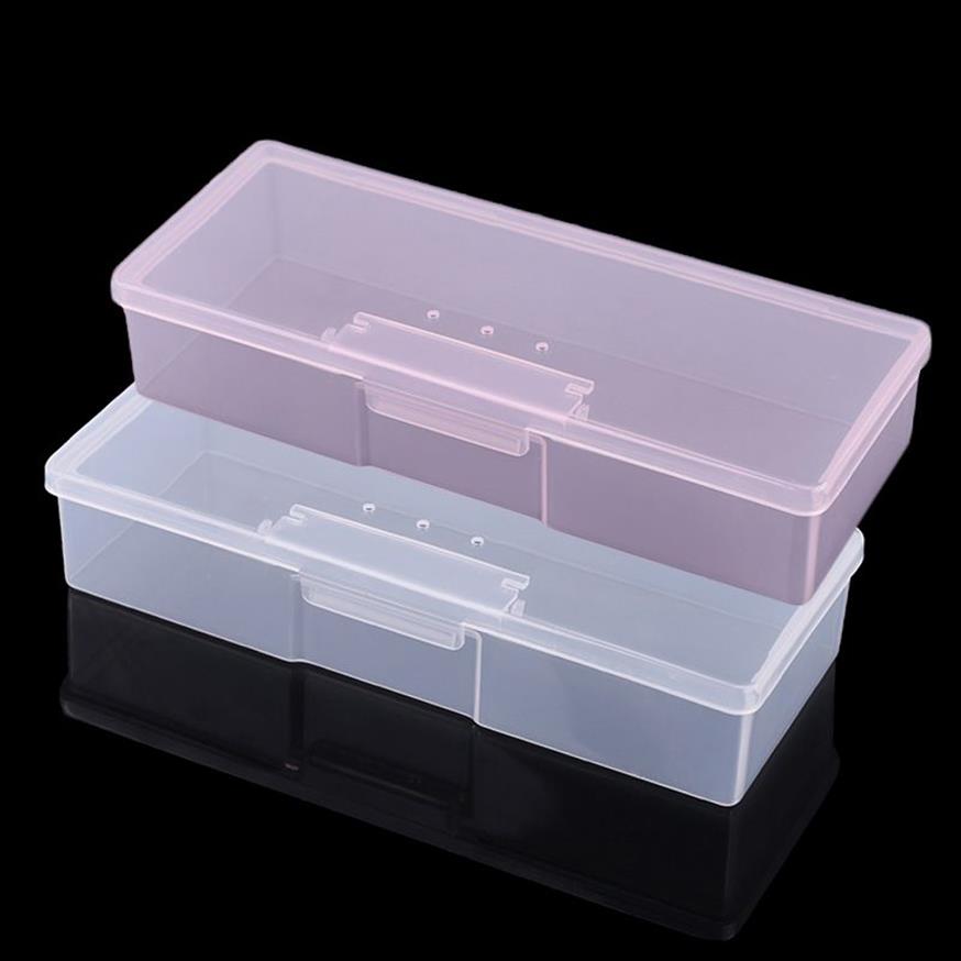 Plast Transparent Nail Manicure Tools Storage Box Nail Potting Ritning Pennor Buffert Slipfiler Organiser Case Container Box271G