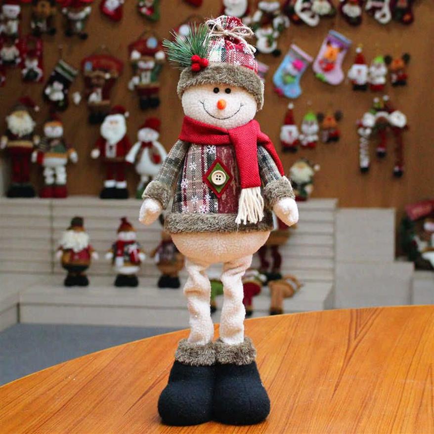 ديكور شجرة عيد الميلاد سنة زخرفة الرنة الثلج Santa Claus Standing Doll Home Decoration Merry 48cm 210911310d