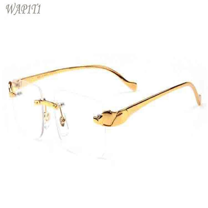 Lunettes de soleil à la mode pour hommes, monture en métal doré, en corne de buffle, attitude, lunettes de sport, grandes lunettes sans monture, 241s