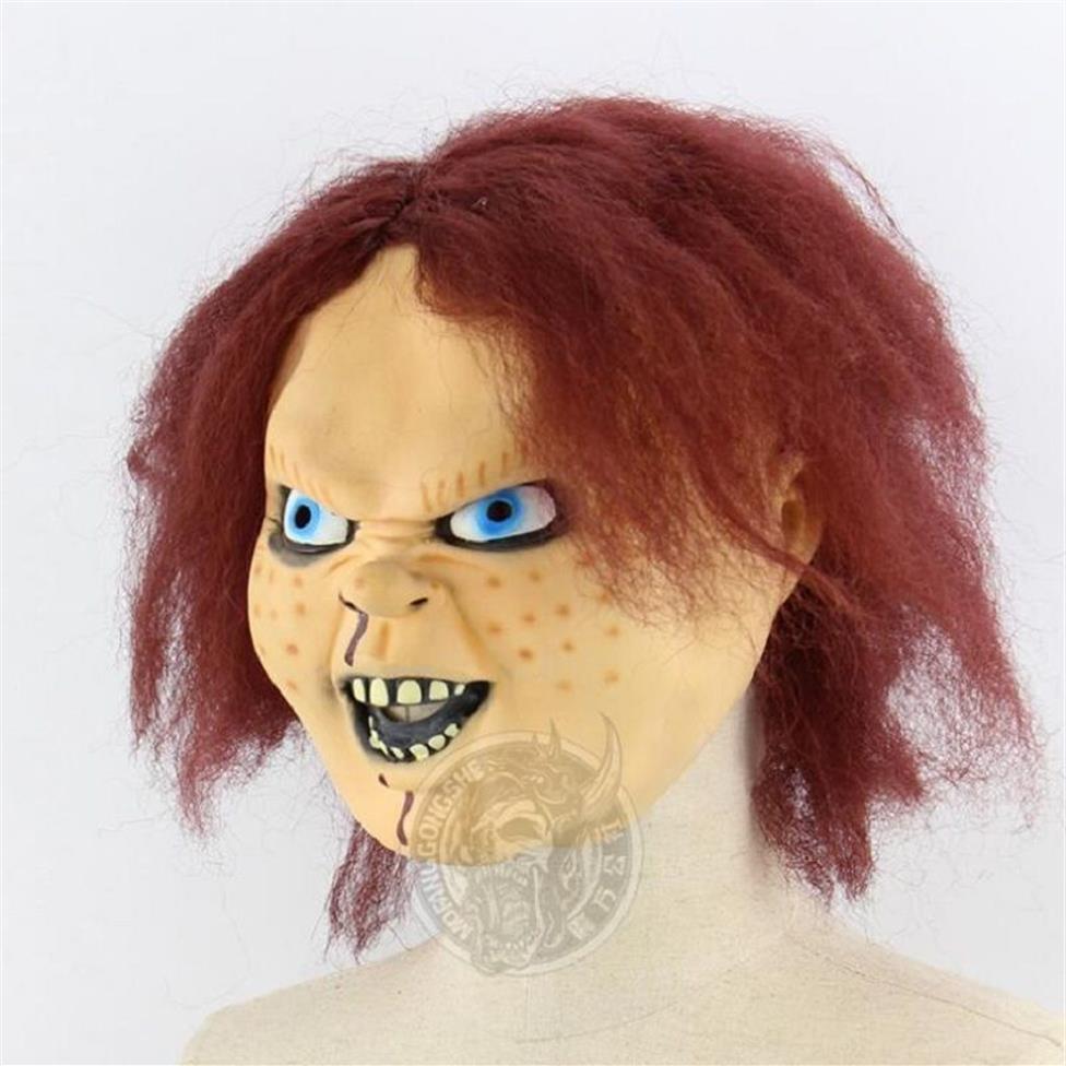 Dorosły terrorysta lateksowy przerażający duch chucky lalka cosplay maska ​​zabawka sztuka maska ​​karnawałowa impreza lankietowa maska ​​200929314Q