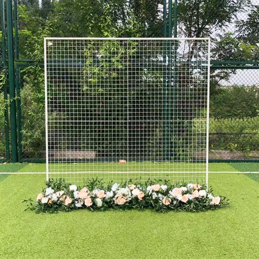 Griglia quadrata Sfondo Stand Decorazioni matrimoni Arco in ferro Decorazione Palcoscenico feste Scaffale fiori con oggetti di scena festival342J