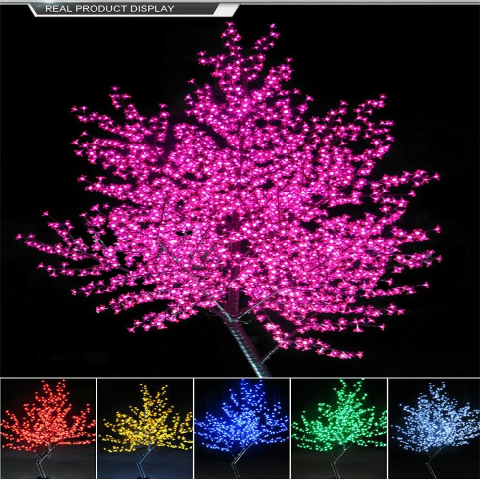 Utomhusledt konstgjorda körsbärsblommor Tree Light Christmas Lamp glödlampor 1 8m höjd Regntät fairy Garden Decor226q