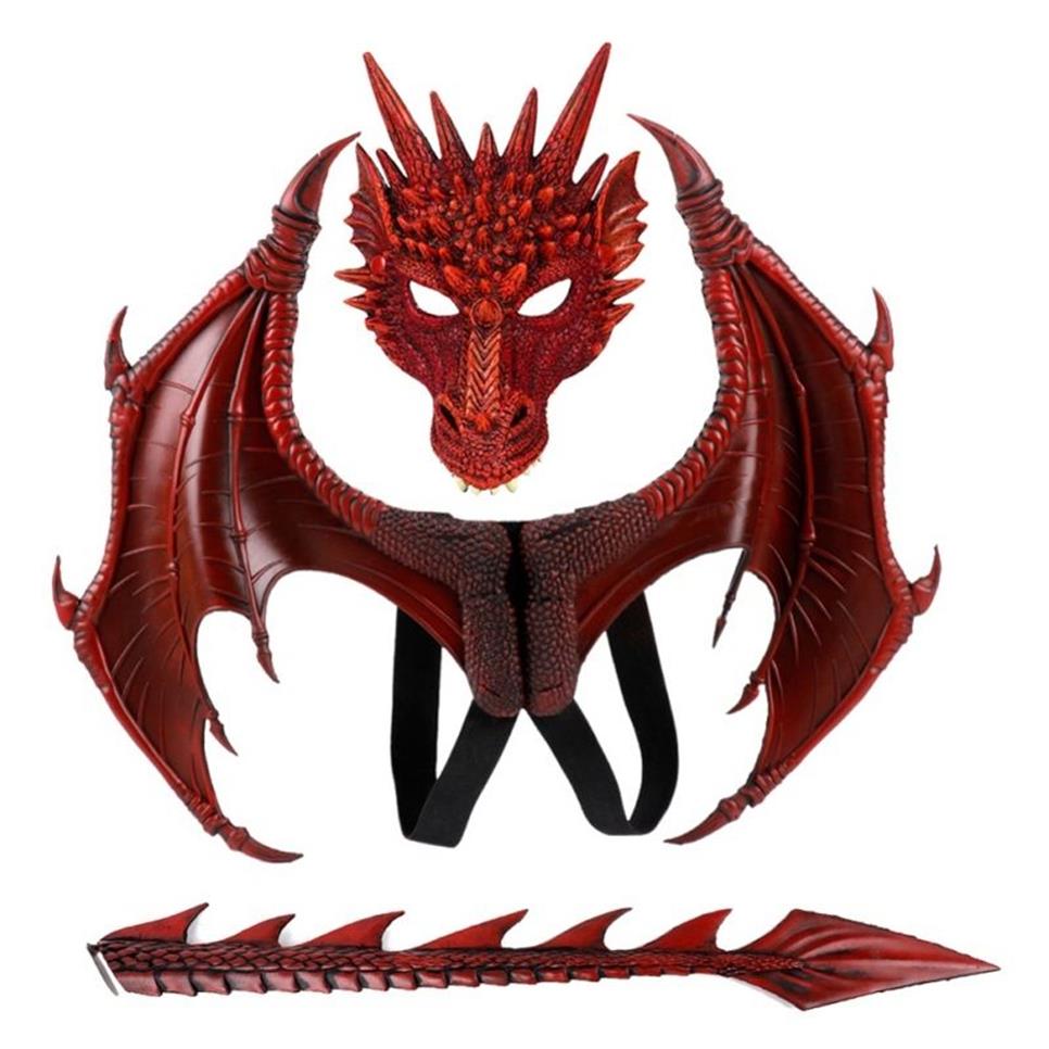 Accessoires de Cosplay Dragon trois pièces, aile et queue, ensemble de costumes pour enfants, cadeaux de fête pour enfants, décorations DIY de vacances, 240I