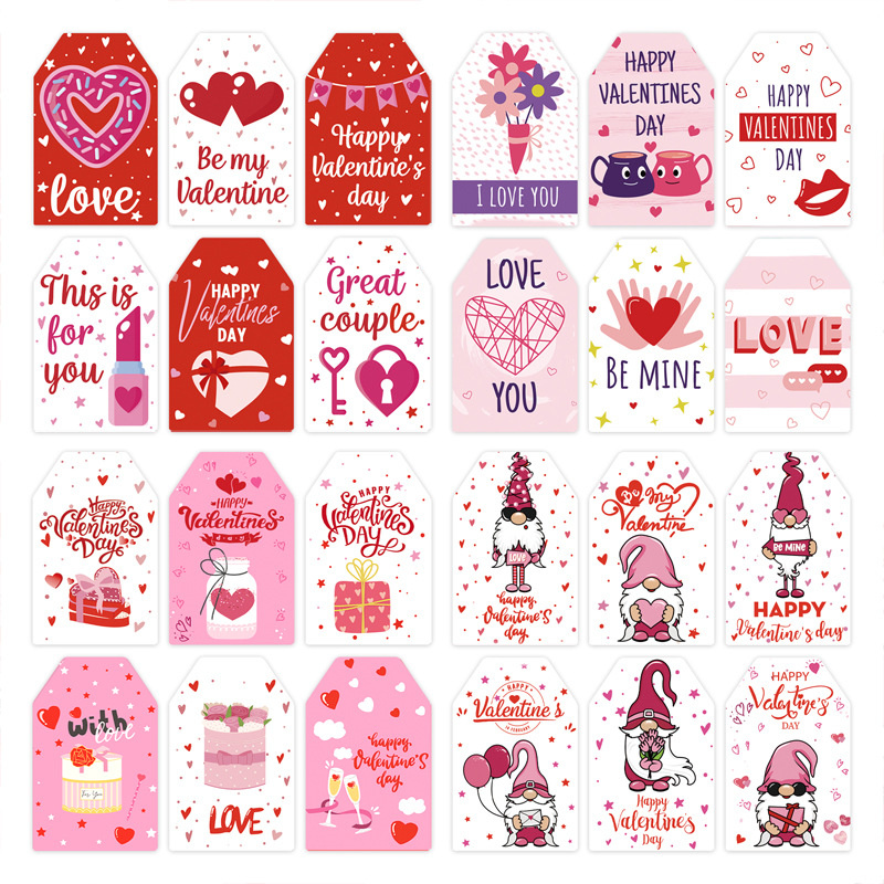 60 pezzi di etichette etichette di San Valentino Carta da regalo Etichette appese Decorazione regalo di buon San Valentino
