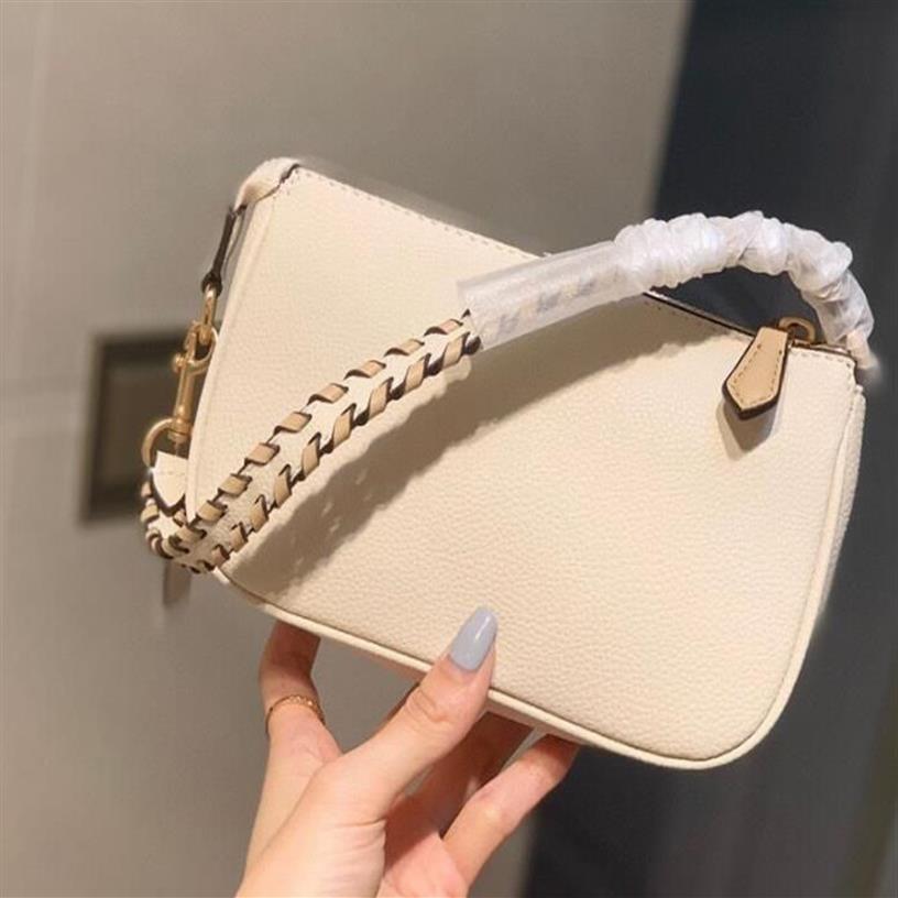 New bag women's woven shoulder strap bag lychee pattern hand carry armpit small square bag2458