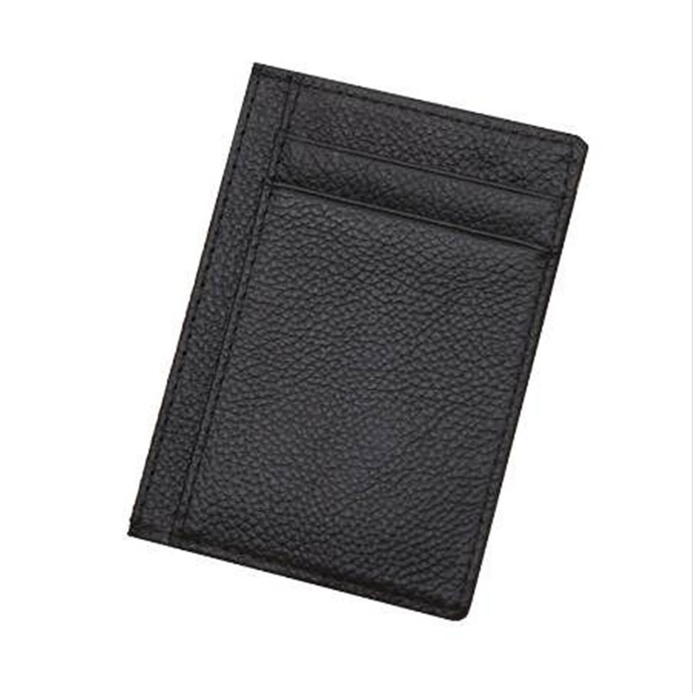 Gubintu Genuine Leather Men Men Slim Front Card Case Credit Super Thin Thin Card Card Trave Wallet Tarjetero Hombre303C