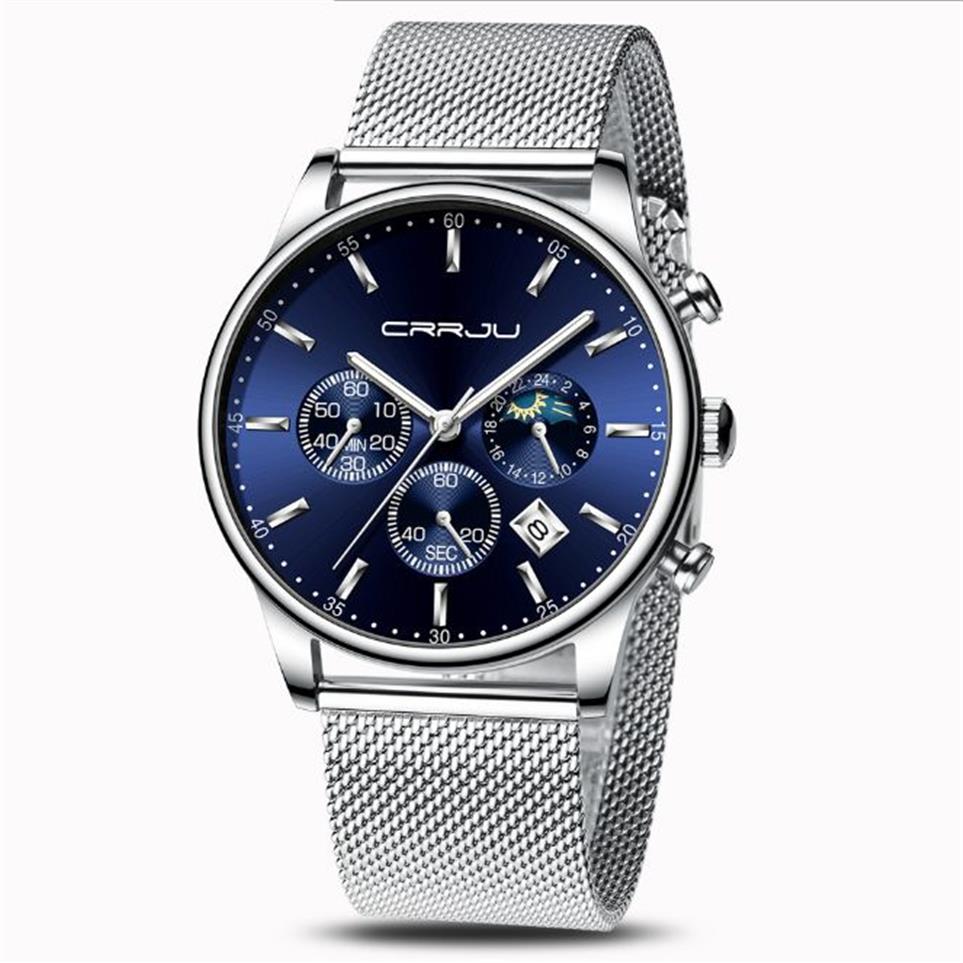 CRRJU 2266 Quartz Mens Watch Selling Casual Personality Gentlemens Watches Fashion Popular Student Wristwatches Whole2482