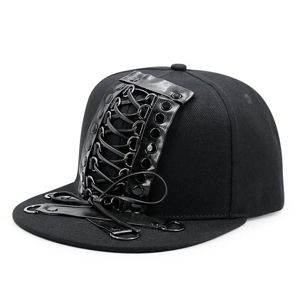 Ball Caps gbcnyier metal tata Hip Hop Hat Belt Klucz chłodny płaski brzeg fashon men punkowy pokaz tańca HIPHOP HATS252P