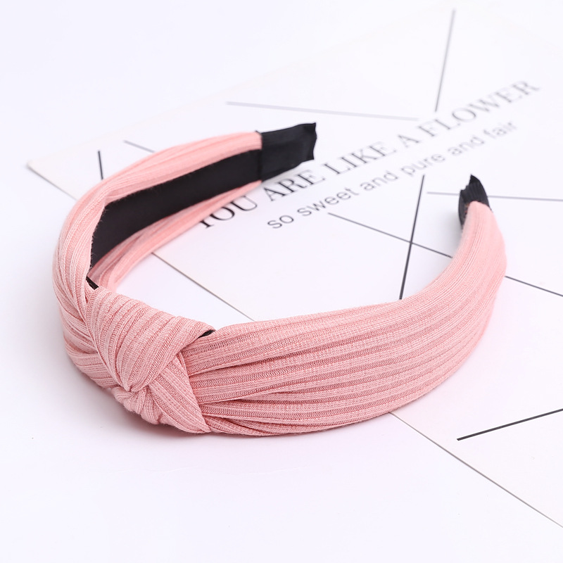 Headband Twist Hairband Bow Knot Cross Tie Hoop Hair Bands Hair hand Solid color knitted cotton wide edge hair band fabric knotting headband women's cross knotting