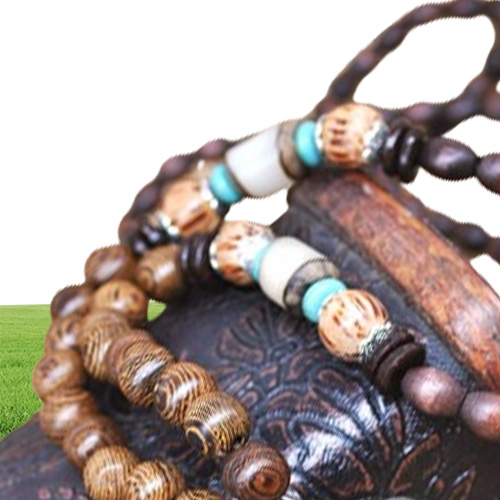 whole Yumfeel Handmade Nepal Jewelry Buddhist Mala Wood Beads Pendant Necklace Ethnic Horn Fish Long Statement Necklace For Wo4750470