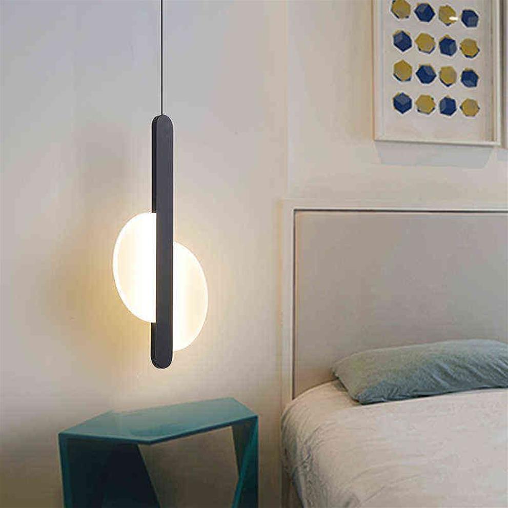 Nordiska sängkök ledande pendelljus modernt sovrum sovrum hängande lampa led belysning fixtur populära fjädring lampor w22032288z