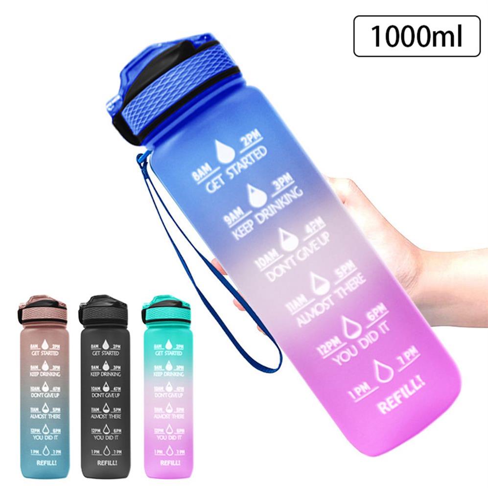 Garrafas de água esportivas de 1 litro com canudo para viagem ao ar livre portátil transparente 32 onças de plástico My Drink BPA 230204247Z