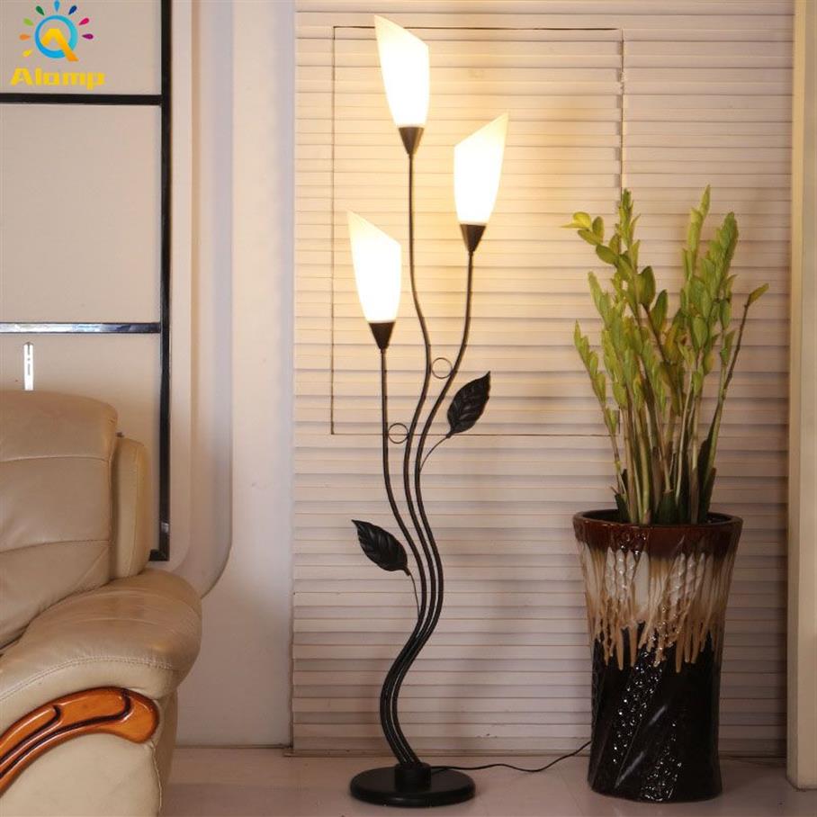 LED-vloerlamp acryl ijzer 3 kleuren dimbaar hoeklicht thuis woonkamer studeerwinkel el staande verlichting lampen met afstandsbediening199J