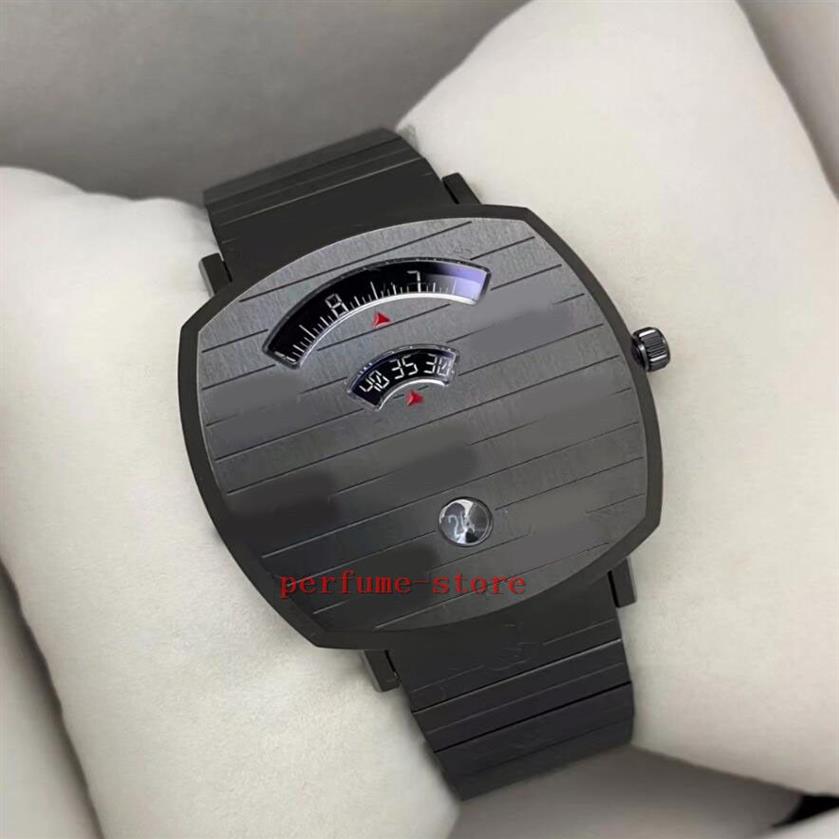 Obejrzyj markę Grip 35 mm kwarc SS Black Dial G-engraved Watch YA157403189H