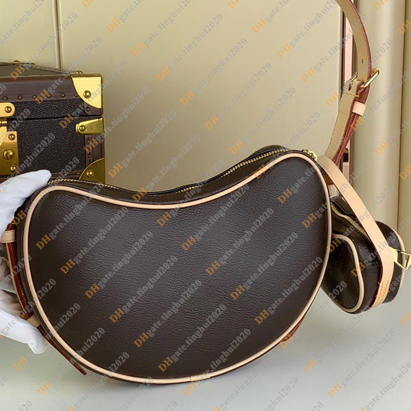 Senhoras moda casual designer de luxo croissant mm saco bolsa totes corpo cruz bolsa ombro mensageiro saco superior qualidade espelho m46828 bolsa