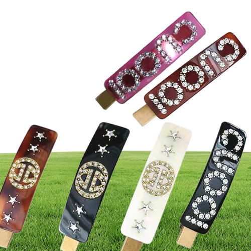 2022 new fashion luxury acrylic Hair Clips Barrettes girls nice personality G letters designer colorful crystal stone hairpins bra3661649