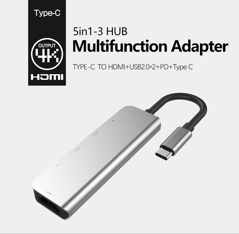 5 Ports USB 3.0 2.0 HUB Typ A C Konzentrator Multi Splitter Verlängerungsadapter Mehrfach Expander 5 in 1 PD 100 W 5 V 3 A
