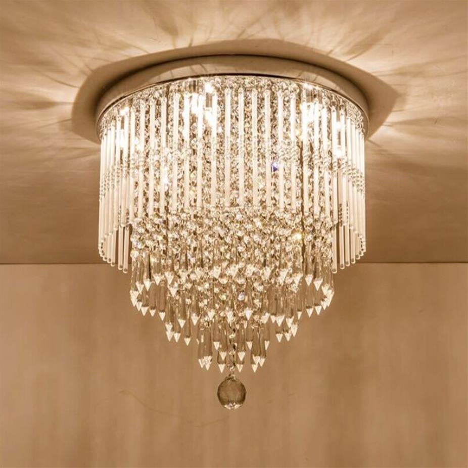 Modern K9 Crystal Chandelier Lighting Flush Mount LED Seiling Light Lave Lave Lamp for Bathing Bather Bedroom Livesro282a