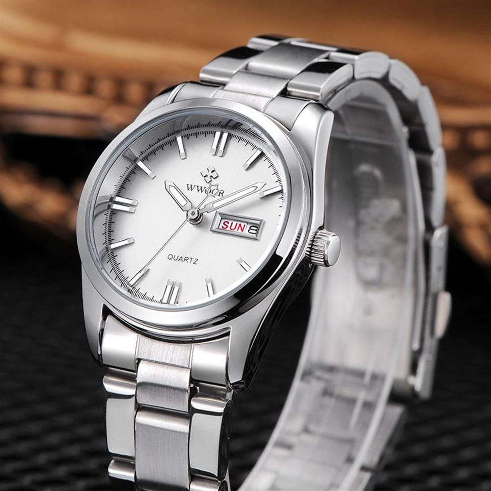 Montre Femme Wwoor Fashion Ladies Watches Waterproof Quartz Silver Clock Women Automatic Date Dress Write Watch Reloj Mujer 220428237J