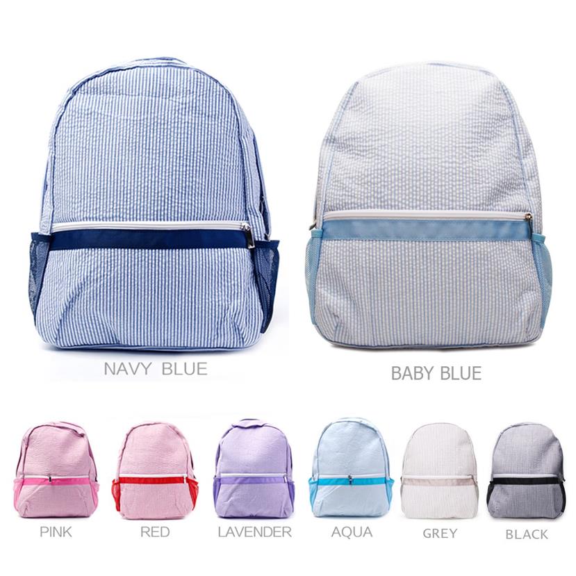 Borse scolastiche di Domil Seersucker Stripes Cotton Classic Backpack Soft Girl Backpack personalizzati Boy Dom031249o