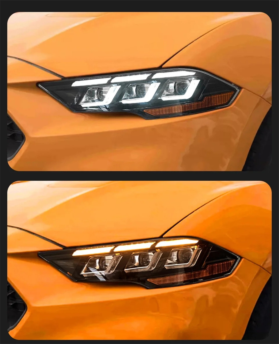 Phares de voiture pour Ford Mustang 20 18-20 22 LED lampe frontale mise à niveau DRL lampe de signalisation dynamique lampe frontale assemblage de lumière avant