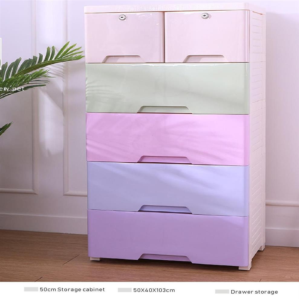 Grote Opberglade Kast Voor Baby Plastic Kinderen Speelgoed Organizer Lades Eenvoudige DIY Garderobe Vierlaags Kast Y11162831