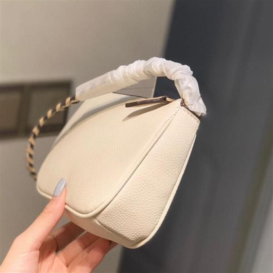 New bag women's woven shoulder strap bag lychee pattern hand carry armpit small square bag2458