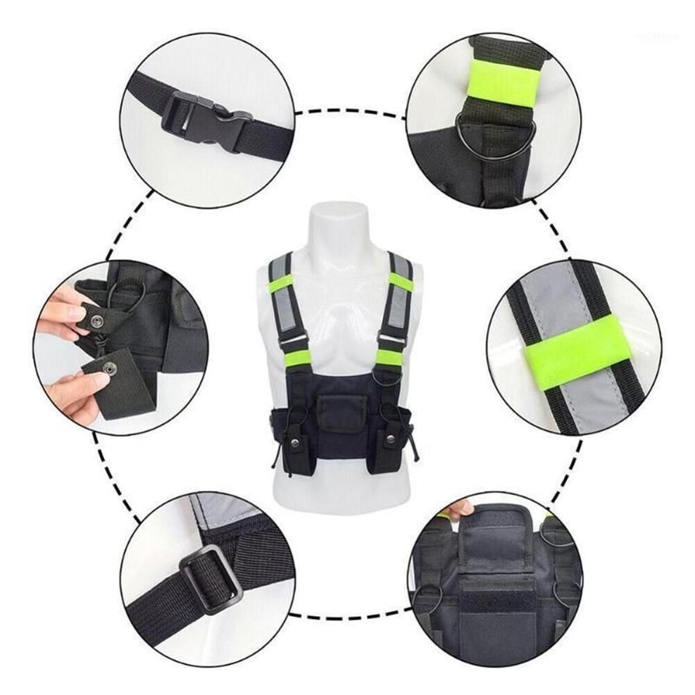 Backpack Reflective Men Women Fashion Nylon Chest Rig Bag Black Vest Hip Hop Streetwear Waist Pack Functional Tactical Vests 4 Col311a