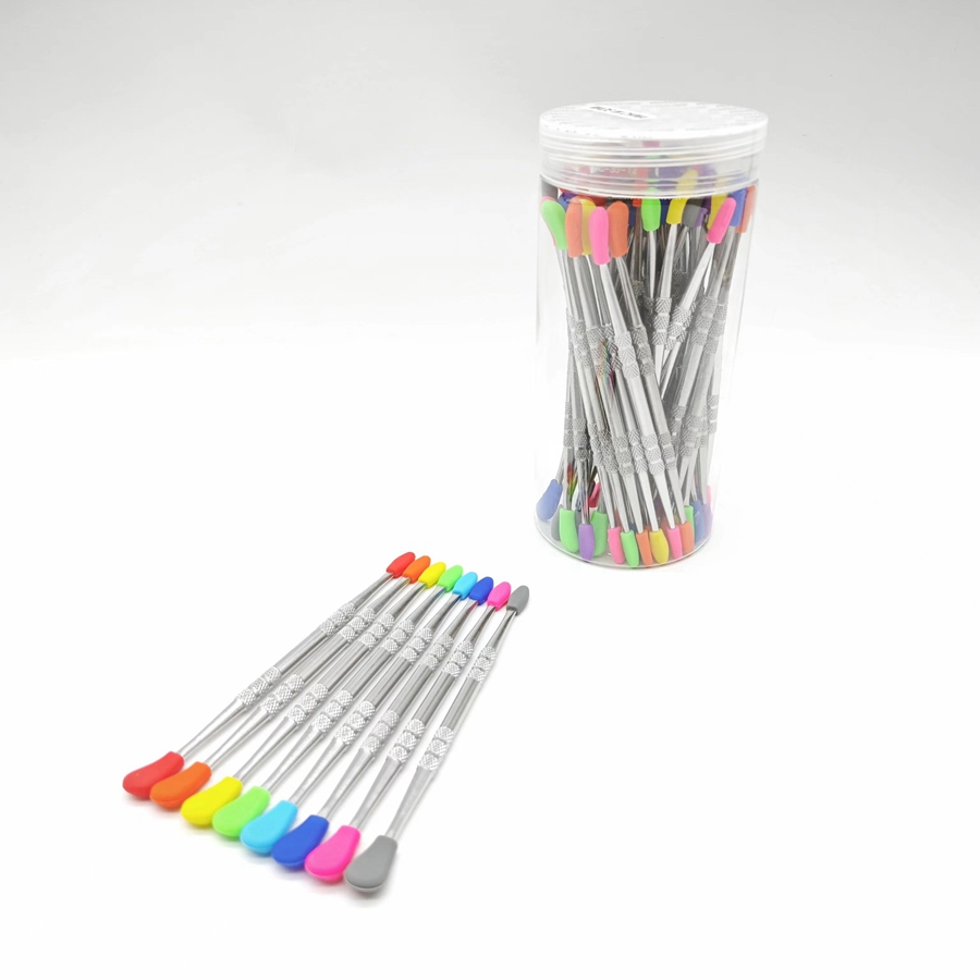 Kleurrijke rookaccessoires Wax dabbers Dabbing tools met siliconen tips 120mm dabber wax Roestvrijstalen pijpreinigingstool