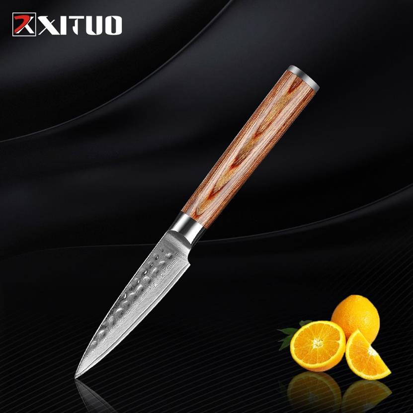 Xituo 3 5 Paring Lnife Kitchen LNife Professional 67 Warstwa Eamascus Parowanie owoców lnife narzędzie na narzędzie Pakwood Dropshipp202w