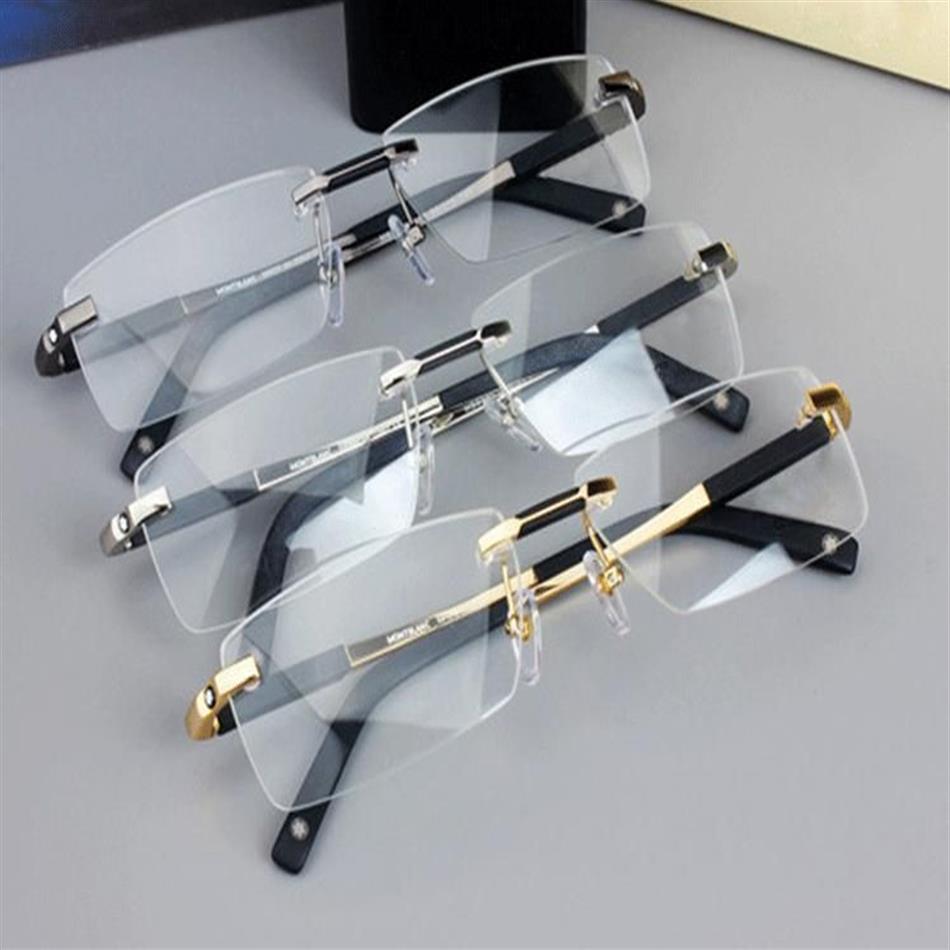 Neue Design Randlose Brille Breite Spektakel Männer Quadratische brillen rahmen 0349 Titan brille rezept objektiv optische rahmen eyewe241W