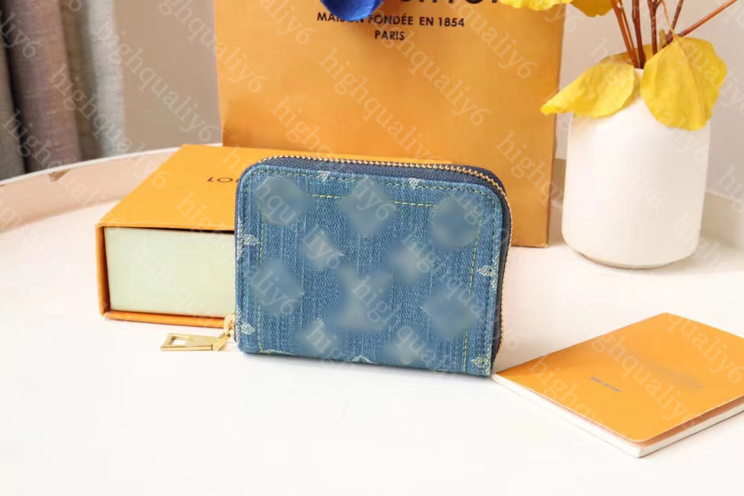 2023 New Jacquard Denim Wallet LL10A Mirror High Quality Card Bag Designer Coin Key Wallet Exquisite Packaging 