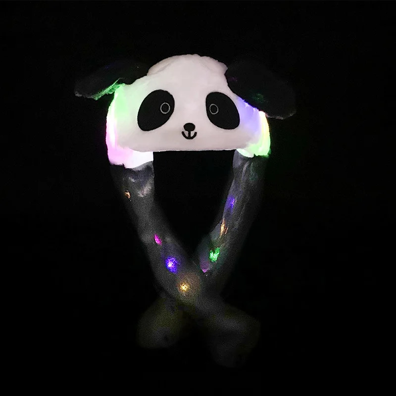 Cappelli Cappelli Cartoon Glowing Bambini Peluche Orecchie mobili Cappello da coniglio Divertente luminoso Cappello da coniglietto Cosplay Festa di Natale Cappello da vacanza 5-18 anni Adulto 231213