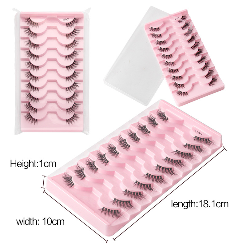 Natural meia extensão de cílios artesanal 3d vison cílios maquiagem dramático vison cílios postiços falso chicote cilios