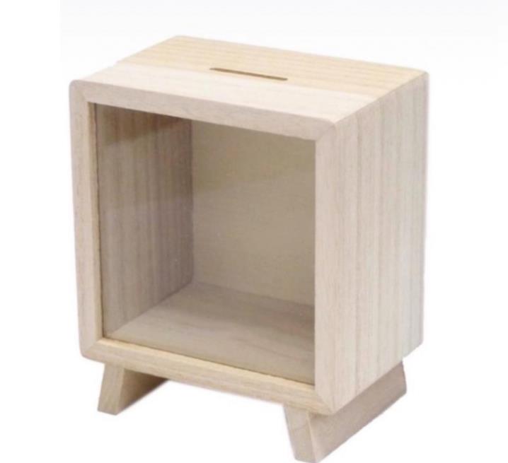 DIY hölzerne Spardosen, hölzerne Spitzenbox, durchsichtige Sparschweine, Schattenbox, Vitrine, Holzspardose, Rahmen, Münzbox, Bargeld für Aufbewahrungsbehälter, Geld SN4522