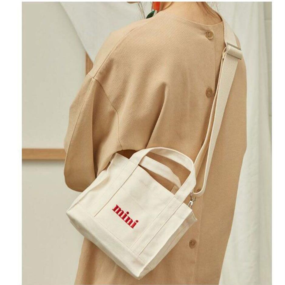 Woman's Mini Shopping White Casual Totes Canvas Totes Beach Bag 200919244j