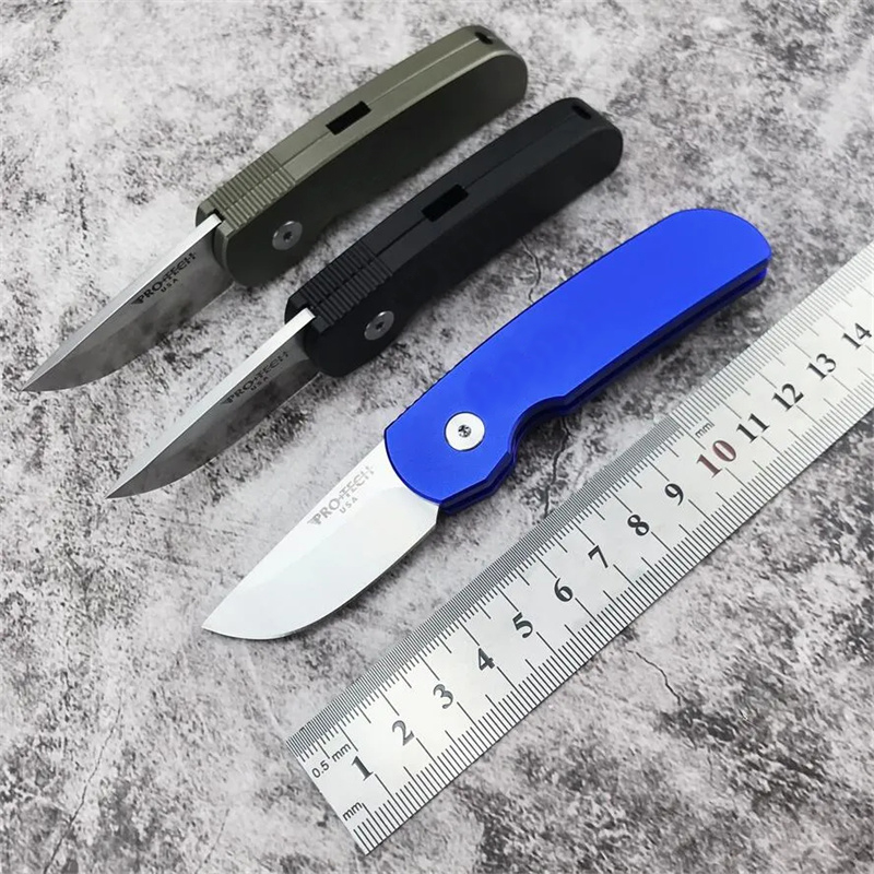 Protech 2203 Mini Godfather AUTO Folding Knife Stainless Steel Blade T6-6061 Aluminum Alloy Tactical Automatic Knifes Outdoor Survival Defense Knives 3300