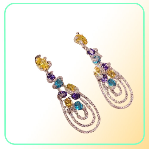 Ézéchias S925 Boucles d'oreilles à aiguille Tremella Personnalité Fashion Women039 Dance Party Superior Quality Long Form Eardr1272266