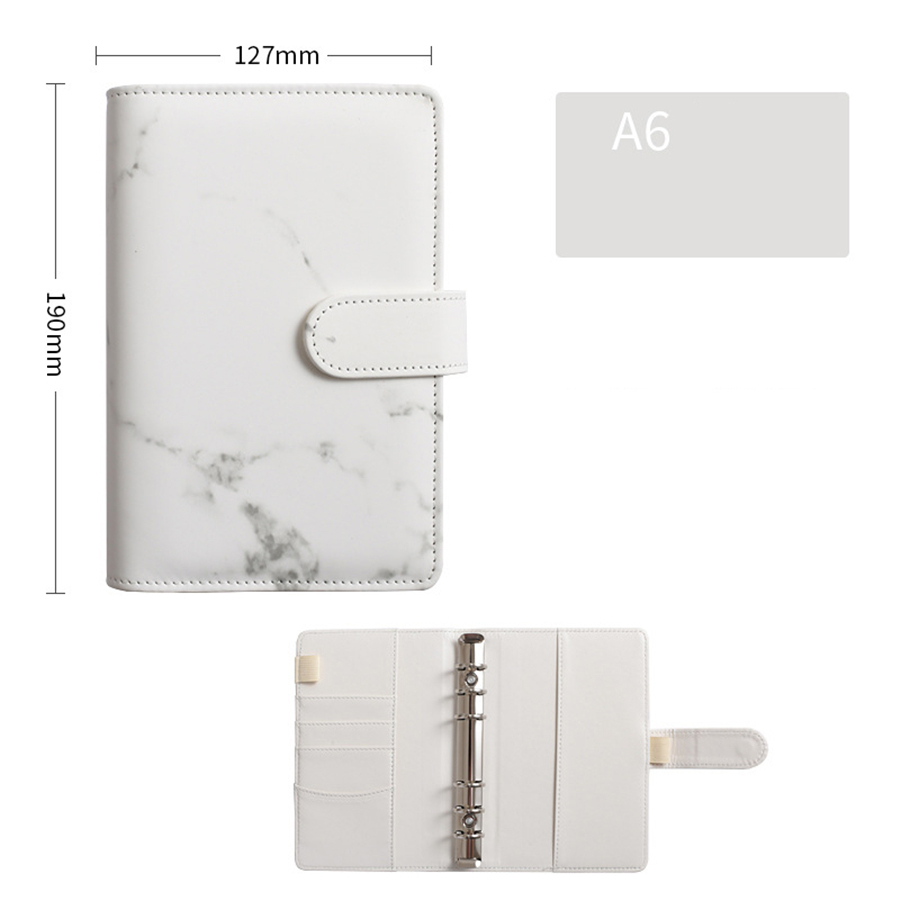 A6 Marble Notebook Binder Notepad 7.5*5.1inch Loor Leaf Notebooks بدون ورق ملفات ملف جلدي PU