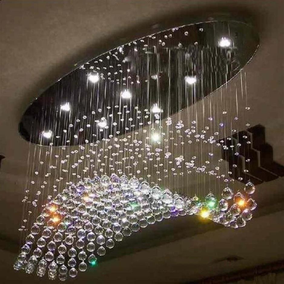 Chandeliers M Nice Design D 100% Oval Crystal Wave Lamp Lustre LED Home L800 w200 h600mm Modern Lighting279K