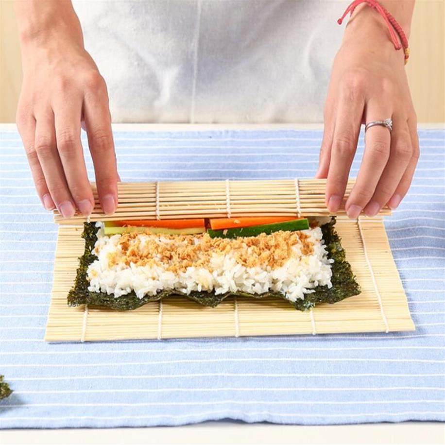 NIEUWE Collectie Sushi Set Bamboe Rolling Matten Rijst Peddels Gereedschap Keuken DIY Accessoires303p