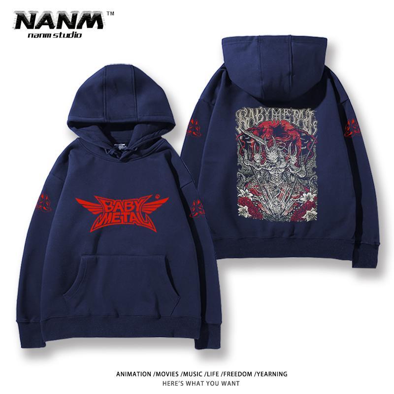 Babymetal Band Hoodie Herren Herbst und Winter japanische Metal Rock Band lockeres und bequemes Oberteil